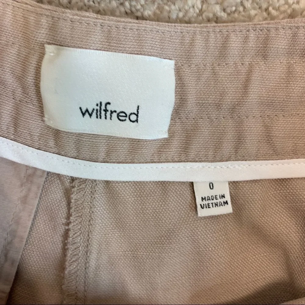 ARITZIA Wilfred Allant Tan Brown Linen pants in Nutmeg drawstring Sz 0🔥